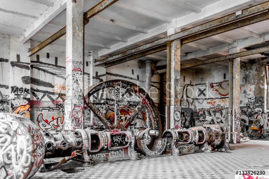 Picture of run down factory industrial abandoned warhouse